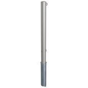 Stainless steel post |  76 mm | without decorative ring | removable, self-engaging lockwith hot-dip galvanized ground socket part-no. 476.40approx. 400 mm below ground | with triangular locking mechanism acc. with DIN 3223 | with 1 eyelet